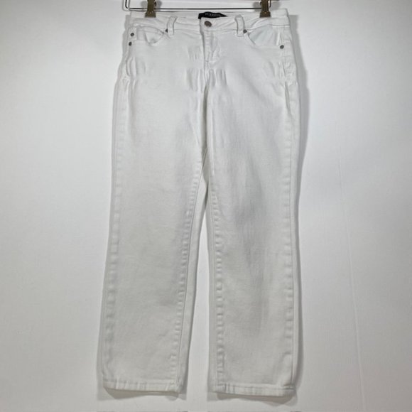 Liverpool Jeans Company Denim - Liverpool Women's Jeans Size 4/27 Michelle Capri Mid Rise White Stretch Denim